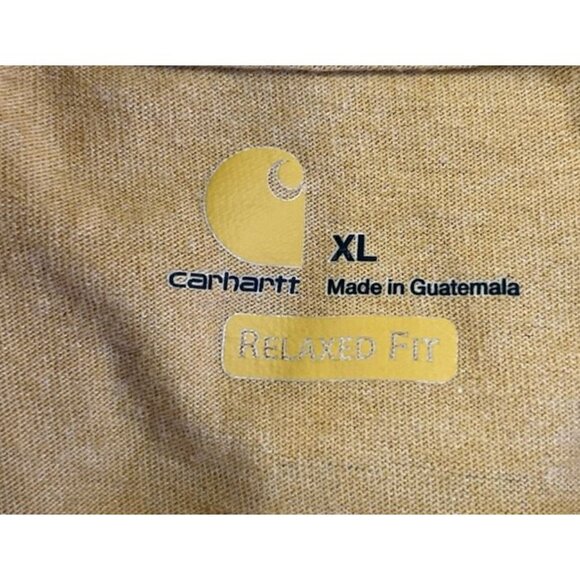 Carhartt Men T-Shirt Yellow Relaxed Fit Built For The Elements Longsleeve XL - Picture 3 of 5